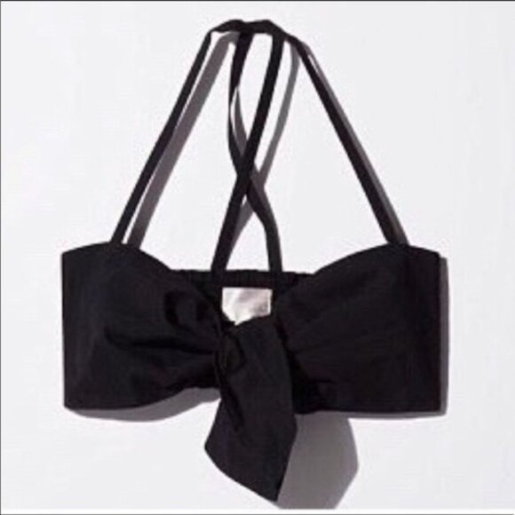 Aritzia Wilfted Degelis Front Tie Cotton Silk Halter Bra Top - Picture 3 of 9